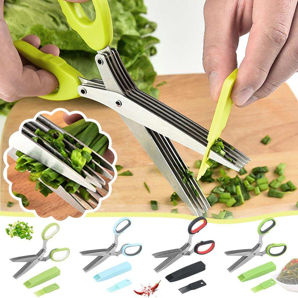 Multi Layer Scallion Vegetable Scissors Five Layer Office Shredded Paper Scissors