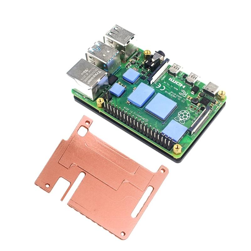 Для Raspberry Pi 4 Медный радиатор Защитный корпус Пассивный охлаждающий щит Для Pi 4B Мод Металлический внешний корпус Комплект