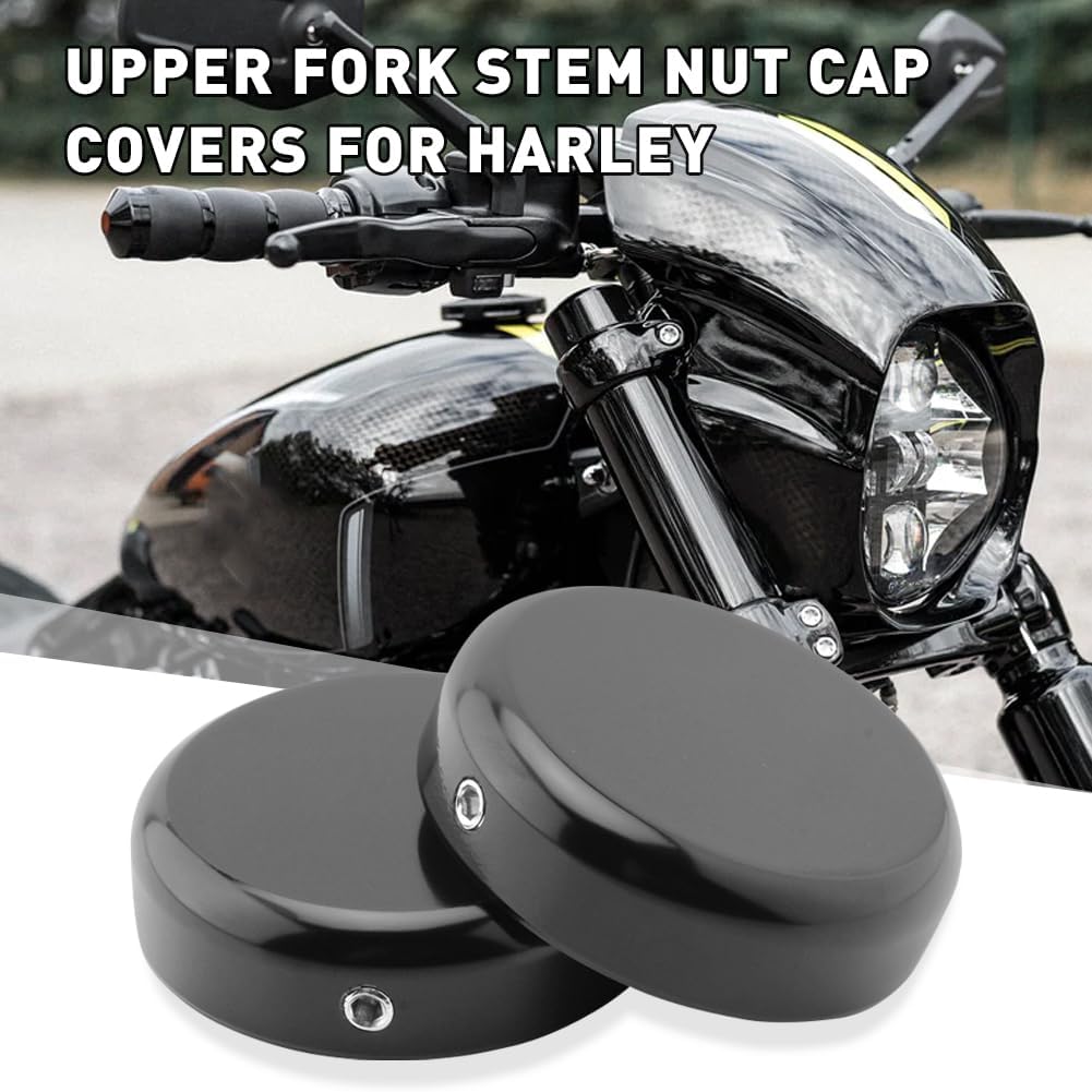 FSFY 1 комплект крышек гаек штока верхней вилки для Harley Davidson Street Bob Breakout V-ROD Dyna Softail Sportster XL 883 1200, черные