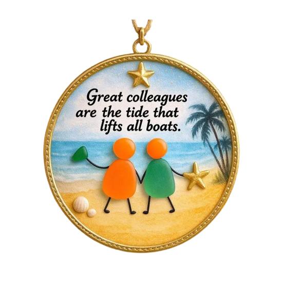 Friendship Sea Glass Decoration Handmade Acrylic Friendship Seaglass Art Hanging Ornament Home Office Holiday Party Decor