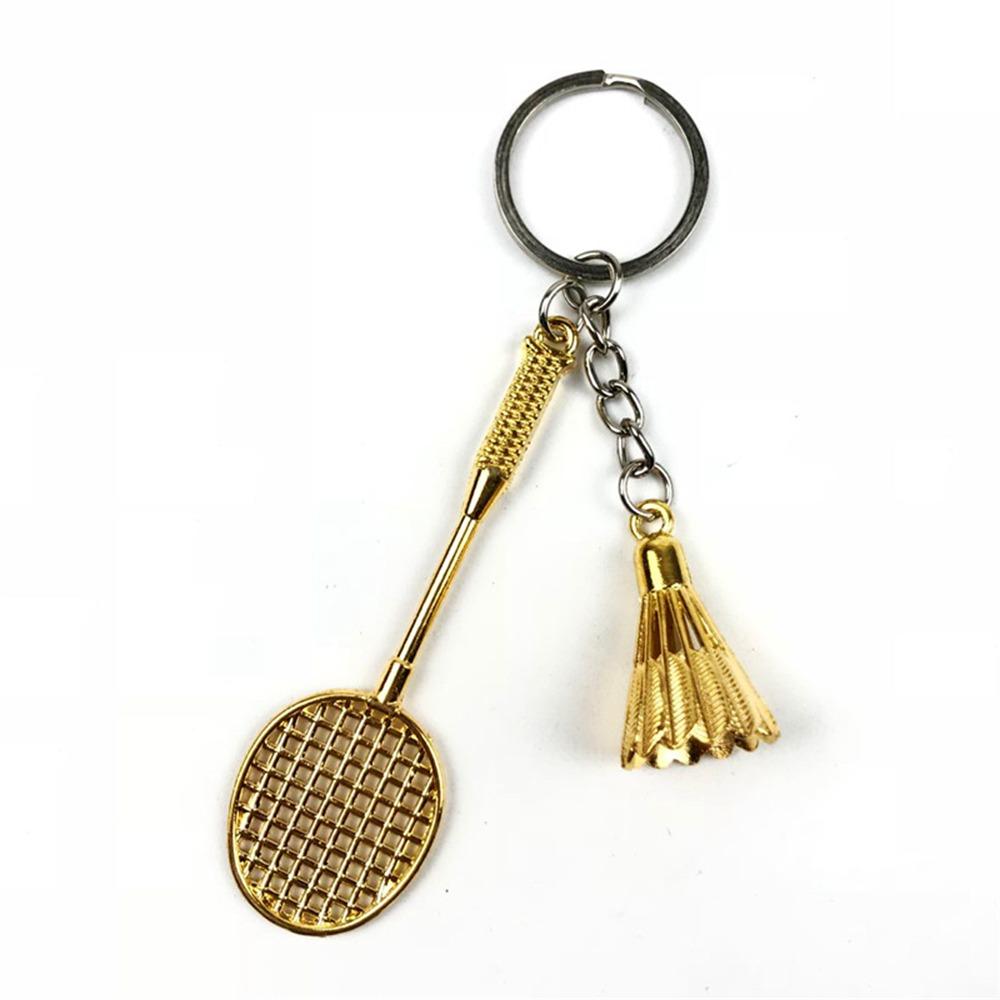 Silver/Golden Badminton Racket Keyring Accessories Mini Badminton Racket Pendant Athlete