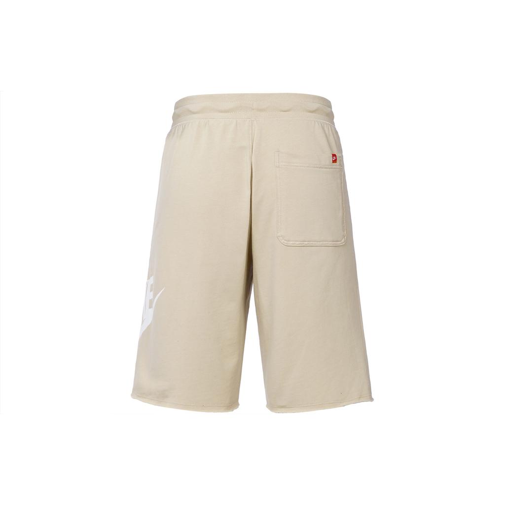 Nike Сплошной цвет с логотипом бренда, повседневные шорты на шнурке, мужские брюки, бежевые 836278-206