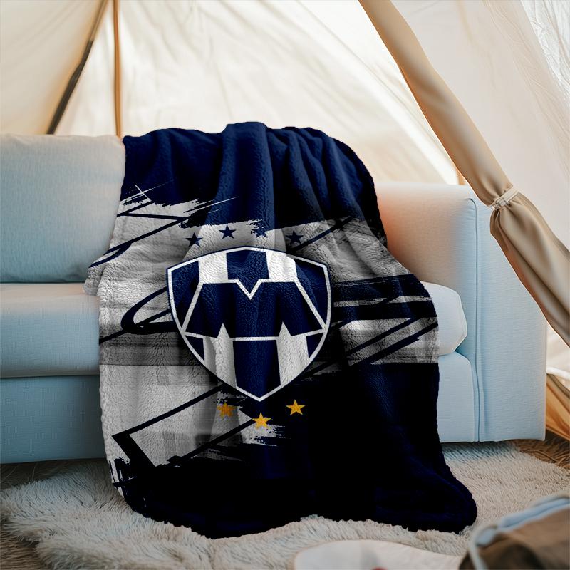 1PC C.F.Monterrey Football Crest Art Printed Soft Flannel Blanket Throw for Adult Bedroom Living Room Sofa Camping Travel Fan gifts Christmas Gifts
