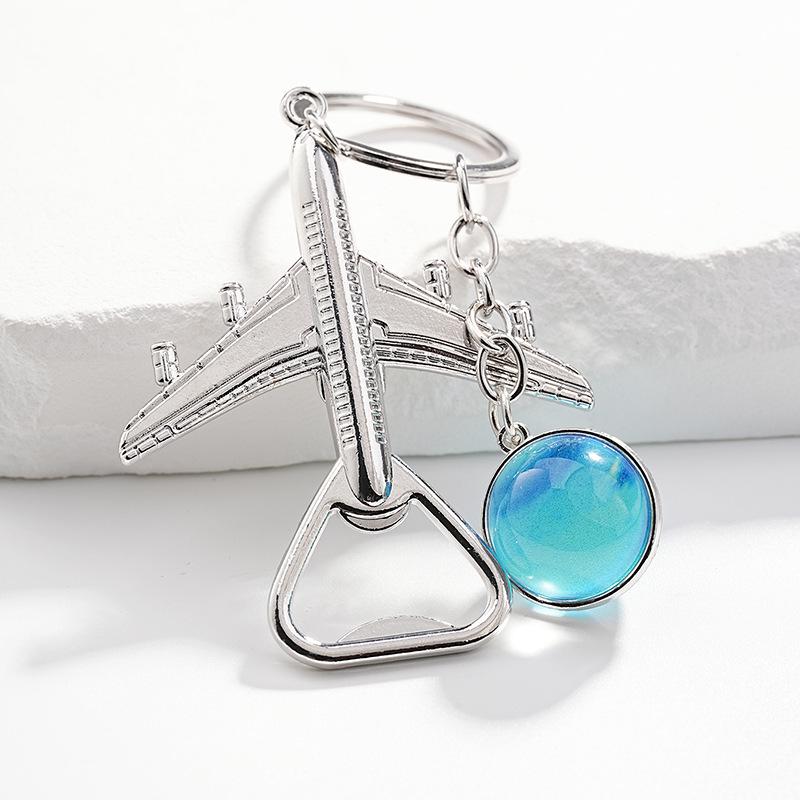 Креативный брелок-открывалка для бутылок в виде самолета – металлический брелок-аксессуар