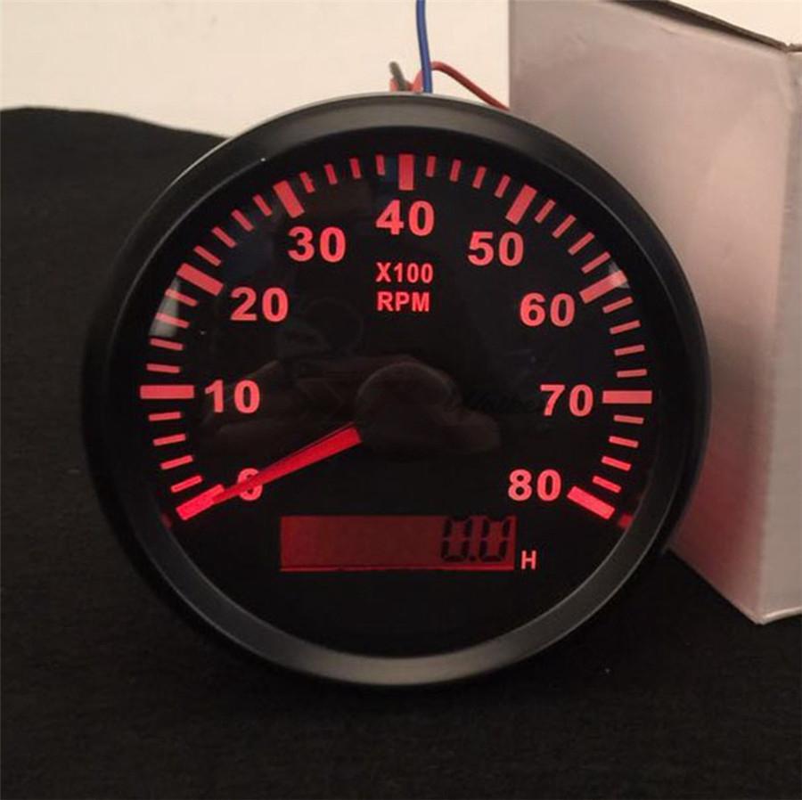 85mm Car Tachometer Tacho Gauge 8000 RPM Meter Red LED Backlight Stepper Motor