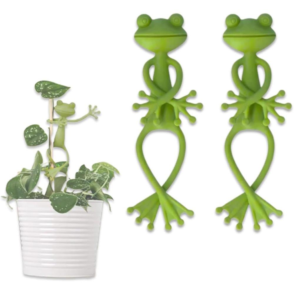1/2/4PCS Universal Frog Plant Supports Green Frog Flower Pot Hugger Frog Plant Stand Garden Decor