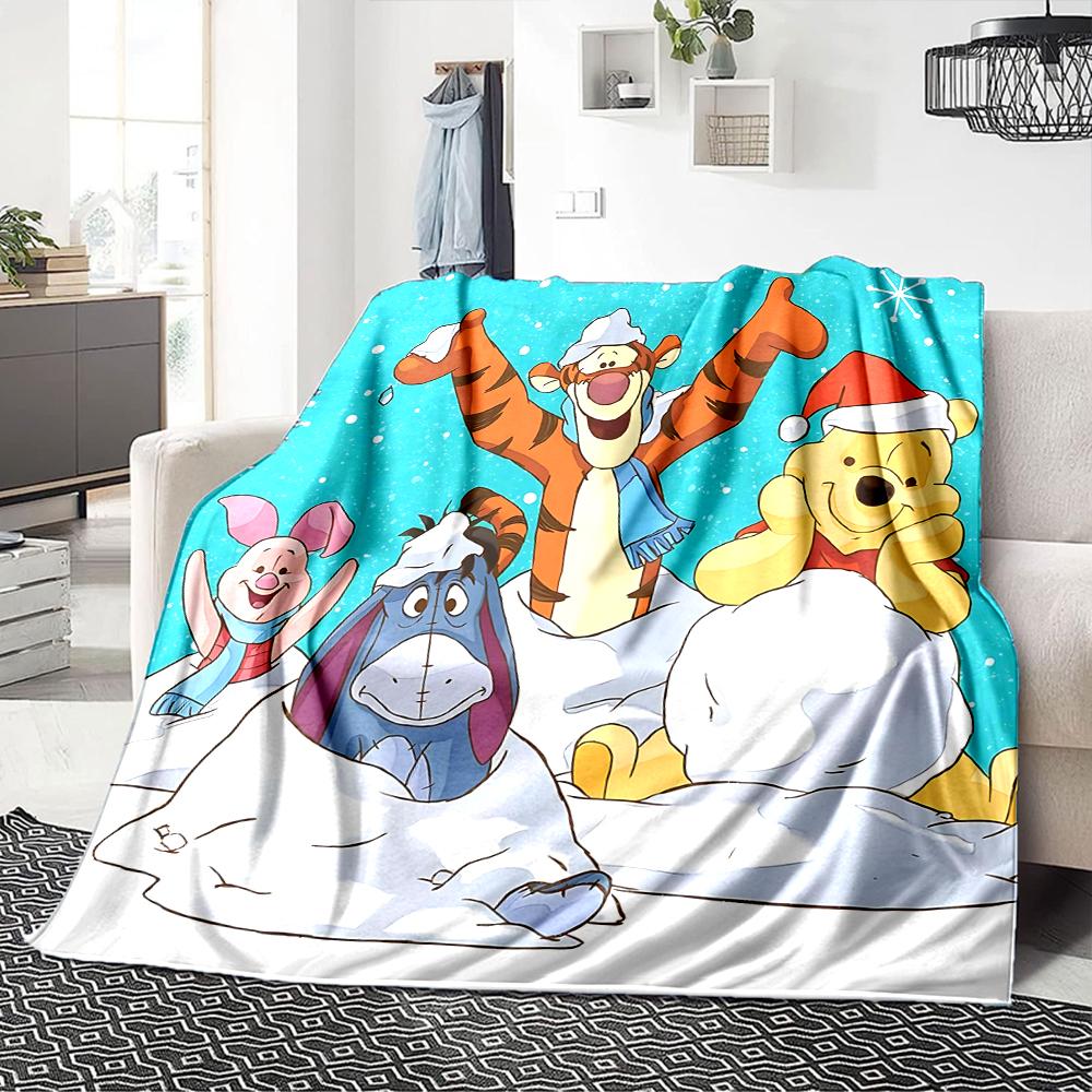 Winter Wonderland Winnie Blanket Soft Throw Blanket For Home Bedroom Bed Sofa Travel Office Solid Christmas Blanket
