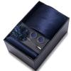 Men's Blue-Gold Stripe Tie Set: Includes Pocket Square, Cufflinks & Lapel Pin in Gift Box - Perfect for Gifts