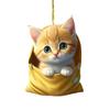Acrylic 2D Cat Car Hanging Decoration Home Office Backpack Auto Rearview Mirror Cartoon Kitten Animal Hanging Ornament Pendant