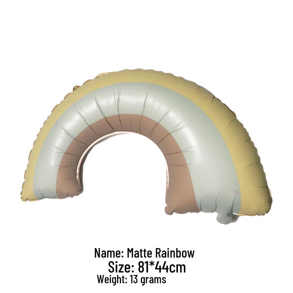 Cute Matte Frosted Teddy Bear & Rainbow Aluminum Balloons for Kids' First Birthday Decorations