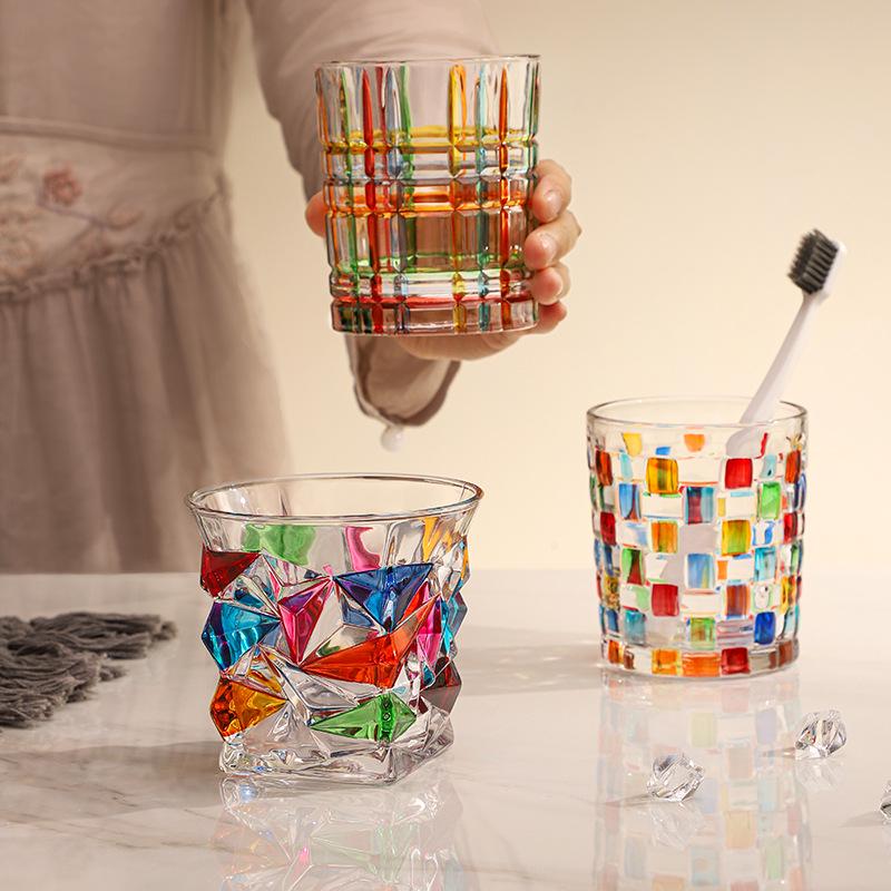 Роскошный стеклянный набор стаканов для зубных щеток и ополаскивателя для рта для пар
