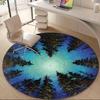 1PC Forest Sky Aurora Office Round Area Rug, Mat Suitable For Office, Under Office Chairs Bedroom Living Room Home Decor, Room Deco