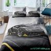 Пододеяльник с изображением гоночной машины King Queen Cool Speed Racing, комплект постельного белья для подростков и мужчин, черный спортивный автомобиль, пододеяльник из полиэстера
