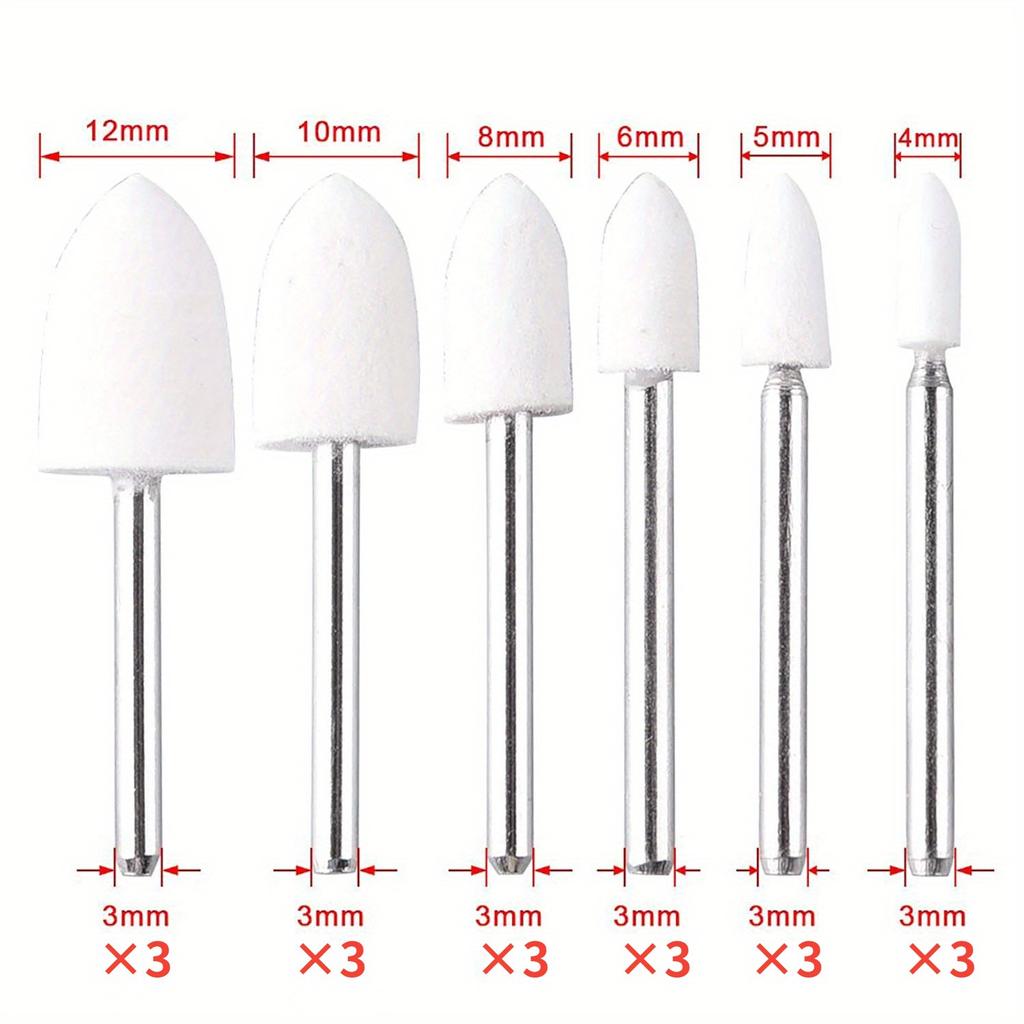 Набор из 36 предметов, набор оправок из шерстяного фетра, 2 формы и 6 размеров, полировальные насадки для полировального круга с вращающимся инструментом Dremel - хвостовик 1/8 дюйма