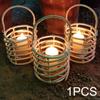 Rattan Candle Holder Woven Table Centerpiece Modern Rustic Stand for Living