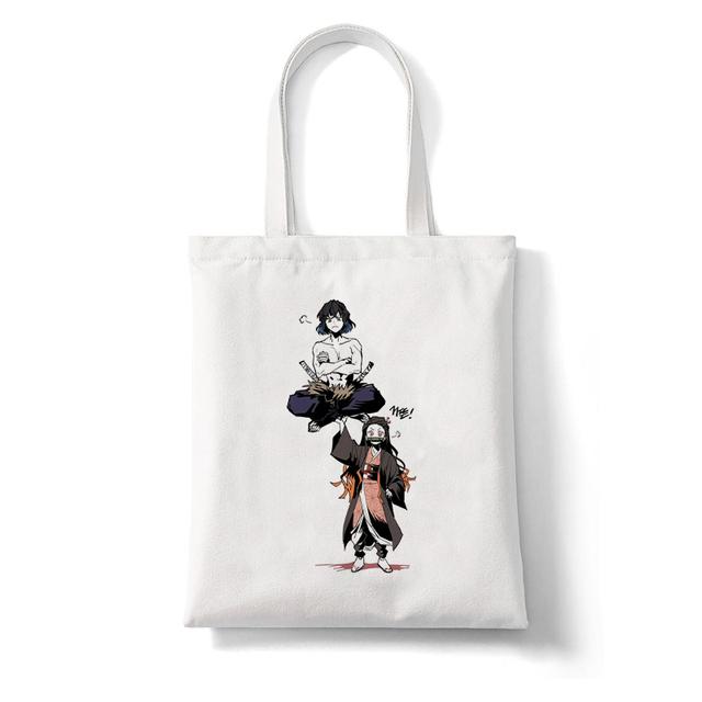 Demon Slayer Japan Anime Kimetsu No Yaiba Kamado Tanjirou Handbags Shoulder Bag Shopping Handbag High Capacity Women Canvas Bag