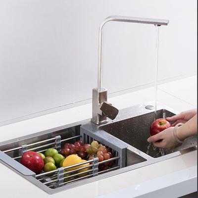 Сливная решетка для раковины из толстой нержавеющей стали, кухонные вазы для фруктов, палочки для еды, мойка овощей, телескопическая сливная корзина, корзина для фильтра, кухонные принадлежности