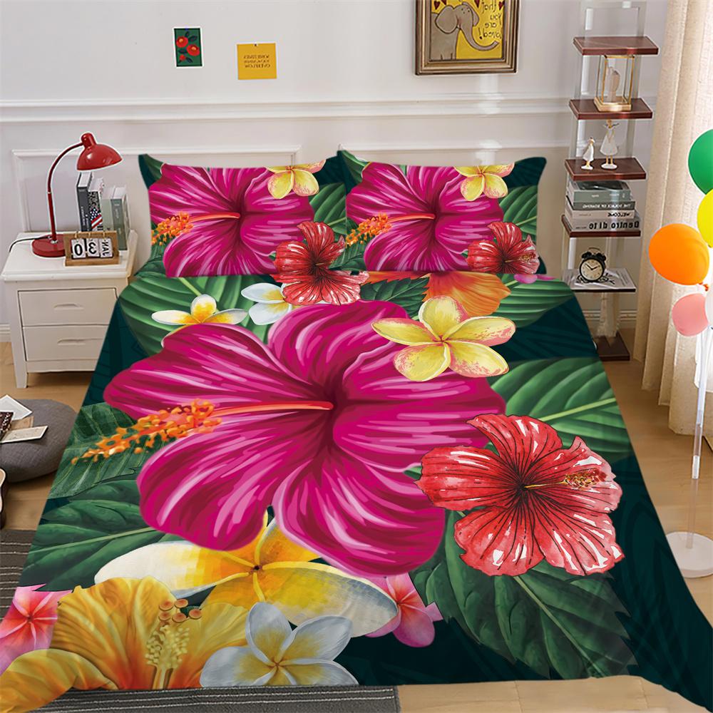 Домашнее постельное белье с 3D цветами и принтом из полиэстера, комплект постельного белья королевского размера, женский высококачественный декор для спальни