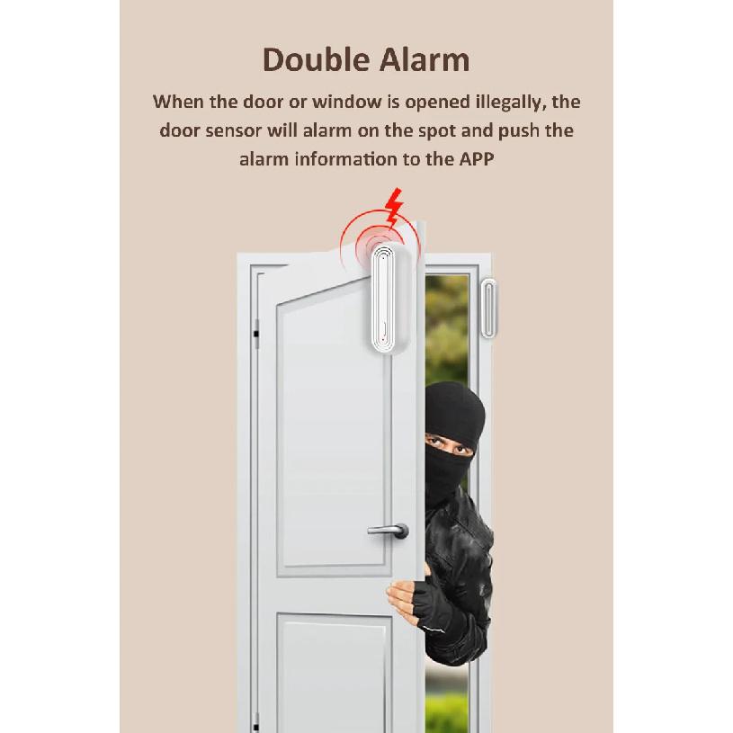Tuya Smart WiFi Door Window Alarm Sensor Smart Home Open Closed Detectors Wifi Home Alarm Compatible With Alexa Google Home