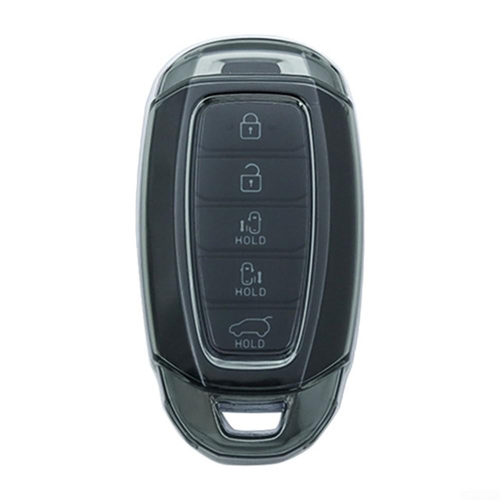 Black Transparent Key Fob Elantra Palisade TPU Soft Adhesive