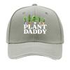 Унисекс S Винтажная Кепка 'Plant Daddy' Регулируемая с Дизайном Растения в Горшке Текст 'PLANT DADDY' Потертая Кепка-Дальнобойщик с Козырьком