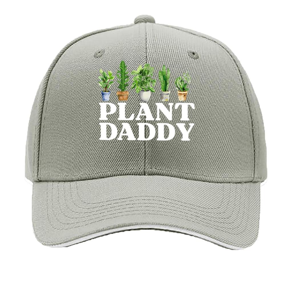 Унисекс S Винтажная Кепка 'Plant Daddy' Регулируемая с Дизайном Растения в Горшке Текст 'PLANT DADDY' Потертая Кепка-Дальнобойщик с Козырьком