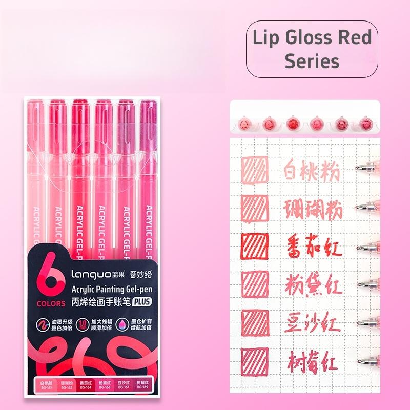 6 шт. Акриловые маркеры Гелевые чернила Винтажный маркер Лайнер 1,0 мм Тонкий наконечник DIY Крафт Живопись Рисование Канцелярские товары Подарок