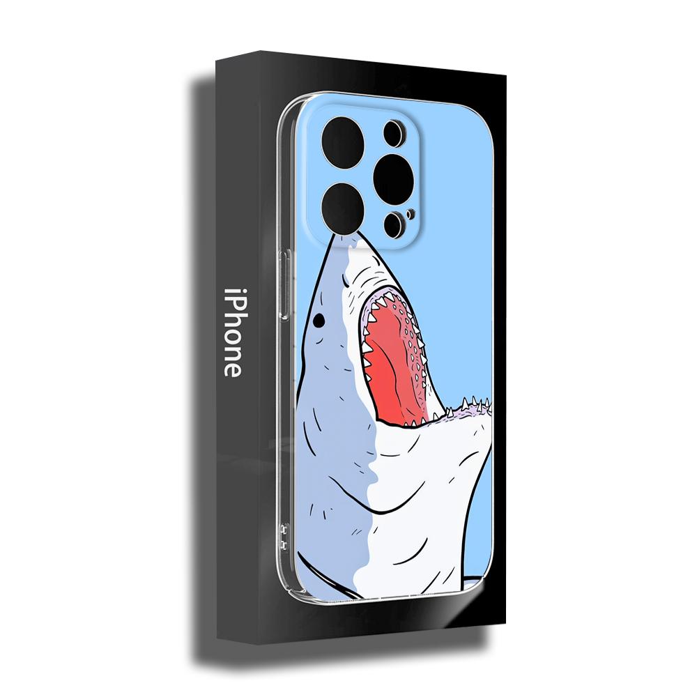 Новый чехол для телефона «Ухмыляющаяся акула» 14 11 12 Pro 8 7 14 Plus 2020 X Pro 14 MAX 13 MINI XR XS Мягкие чехлы для телефонов iPhone 14 с мультяшной акулой