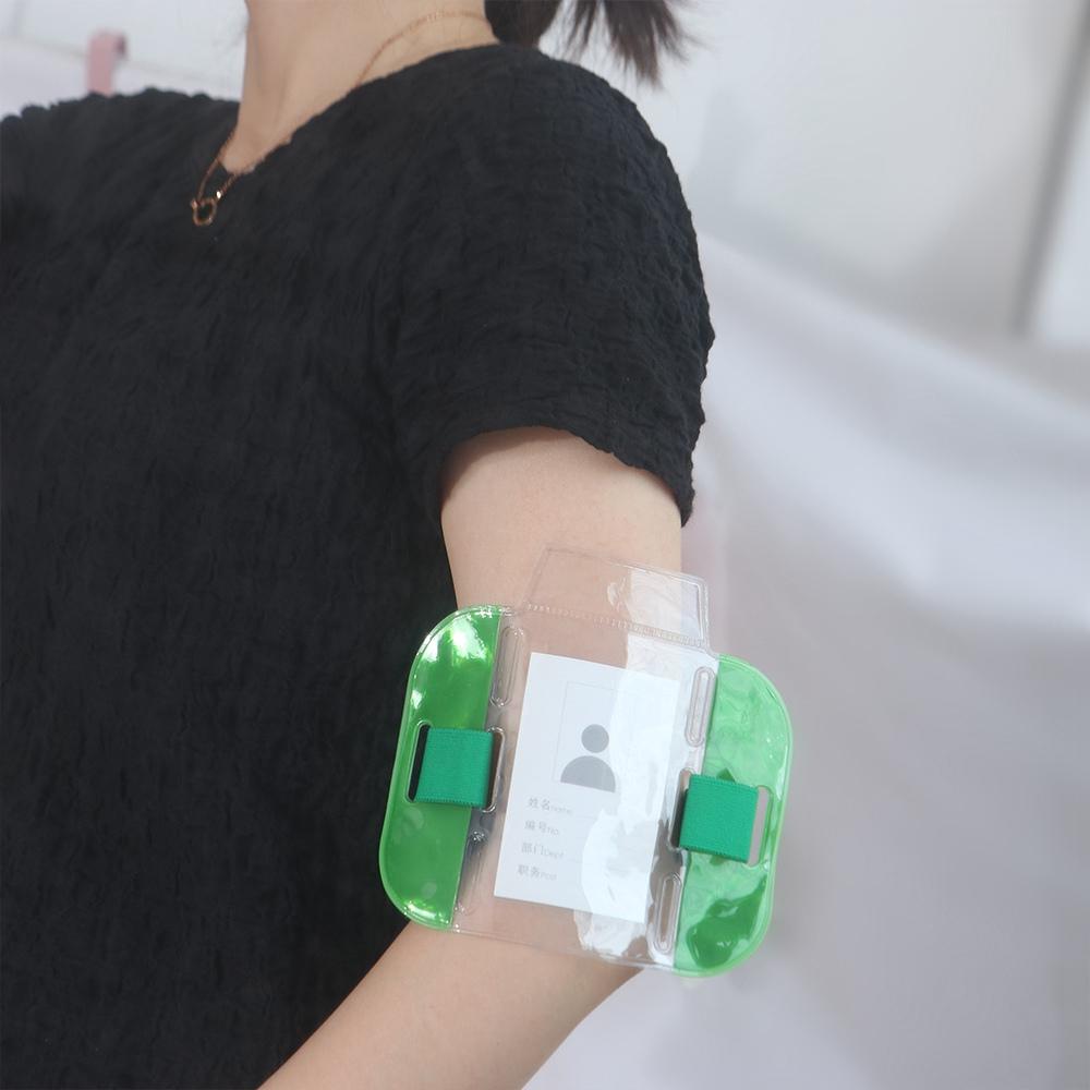 Band Bag Card Bag Women Photo Armband Transparent Elastic Arm Band ID Badge Holder Credit Card Case