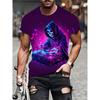 Men's Horror Skull Print T-Shirt 3D Print Vintage O-Neck Short Sleeve Fashion T-Shirts Men's Summer Street Clothing
