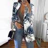 Women's Casual Fashion Print Lapel Long Sleeve Slim Fit Small Button Jacket