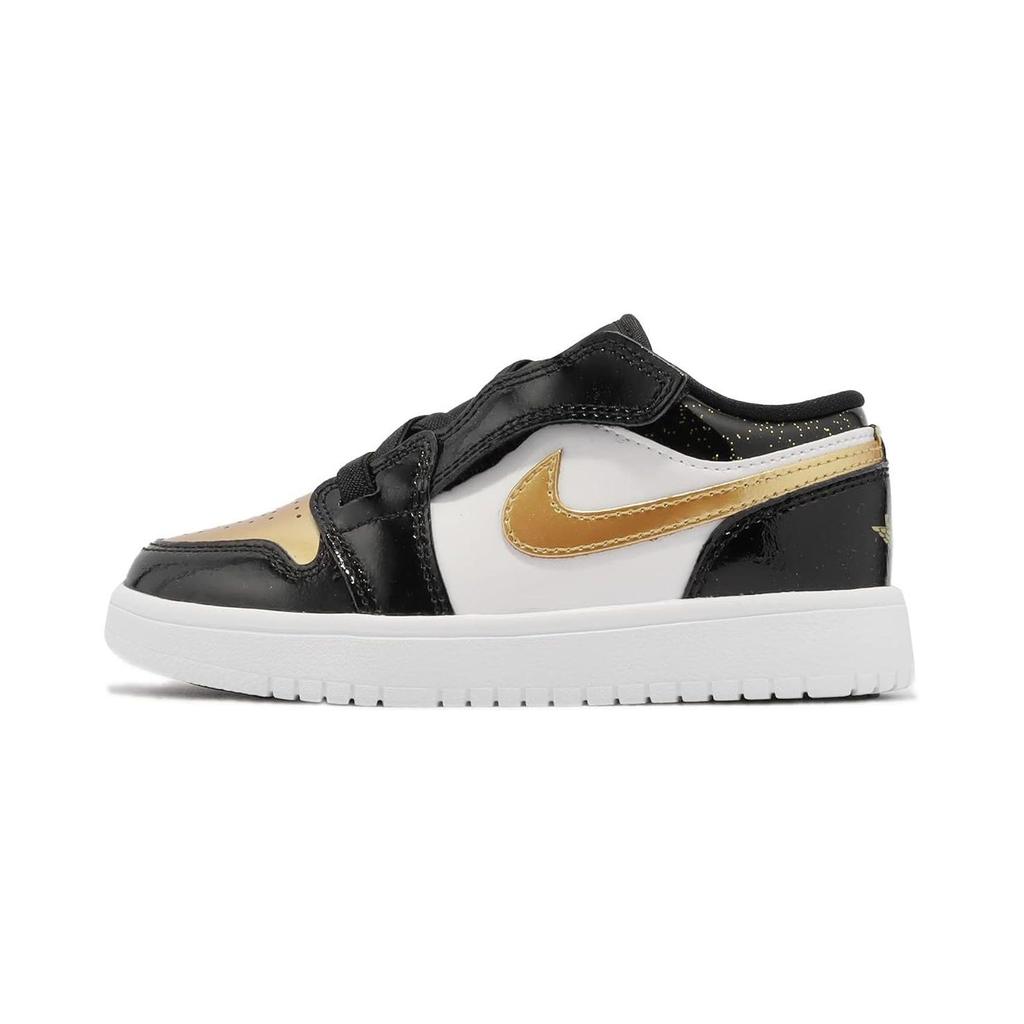 Детские кроссовки Air Jordan 1 Low ALT SE BP Gold Toe Черный металлик-золотой белый DZ6318-071