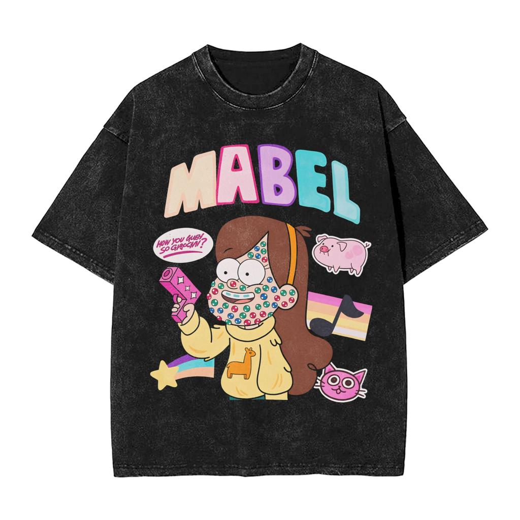 Streetwear Washed T Shirt Gravity Falls Simple T Shirts Novelty Tshirt for Mens Beach Y2K Basic Casual Top Tees