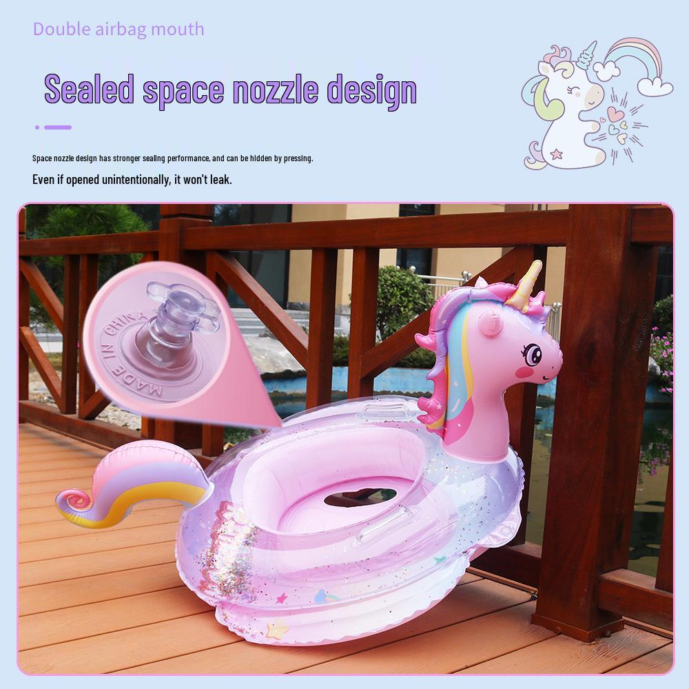 Rainbow Unicorn Inflatable Baby and Toddler Swim Ring