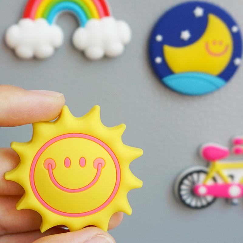 Cute Cartoon Fridge Magnets Rainbow Sun Magnetic Stickers for Message Board Blackboard Magnetic Stickers Kawaii Home Decor