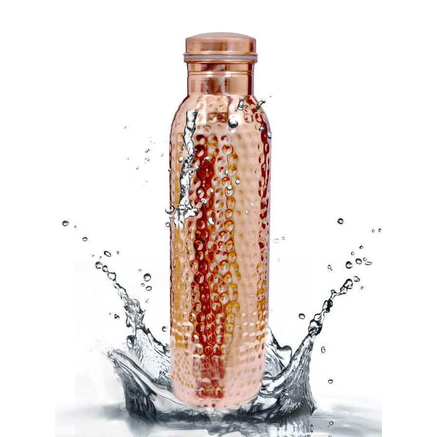 Copper Bottle (1000 Ml), Copper Dent Bottle, MYINDIA
