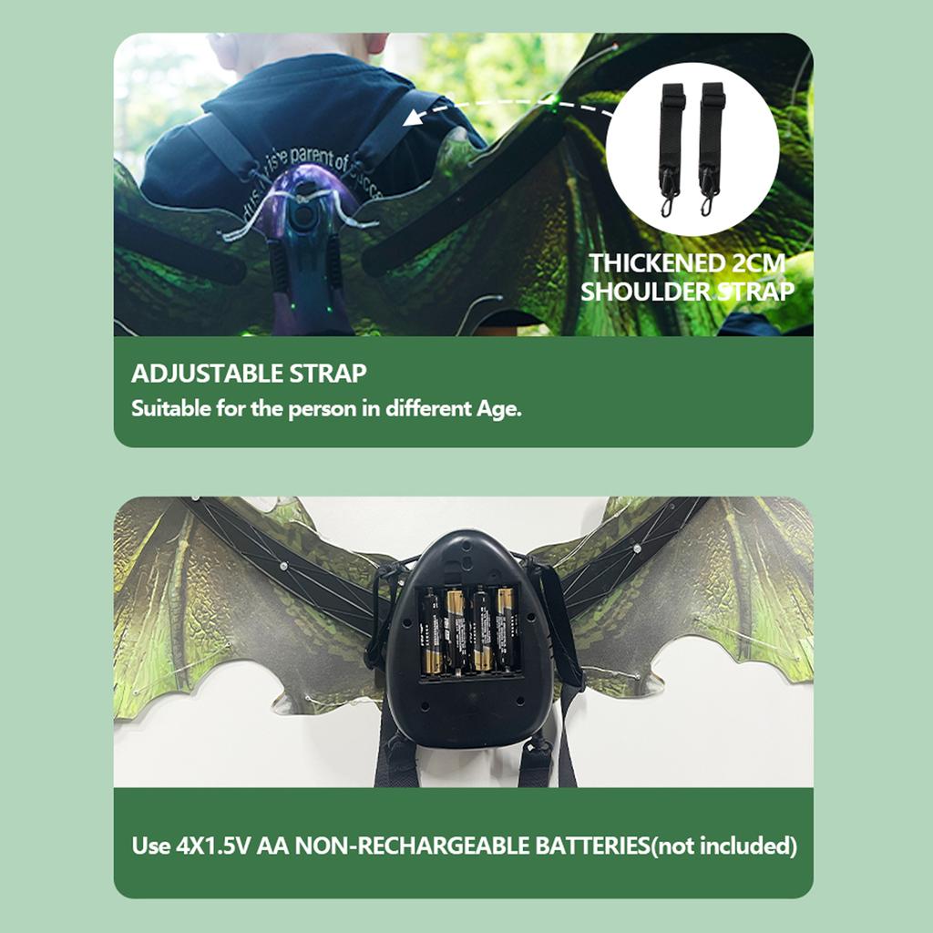 Костюм с крыльями, аксессуары с электрическими крыльями для детей, для мальчиков, сборка своими руками со светодиодной подсветкой, звуковыми эффектами