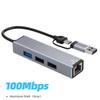 Usb 3.0 USB 3.1 Type-C Сетевой адаптер без драйверов USB-концентратор Rj45 Проводной адаптер Usb-C Ethernet 100 Мбит/с адаптер для ноутбука Macbook