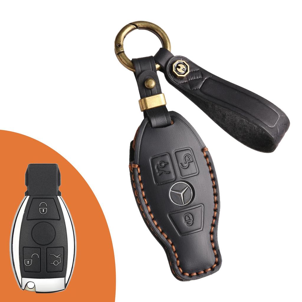 Кожаный чехол для ключа Mercedes-Benz GLK, E-Class, C-Class, R350, GL, GLC