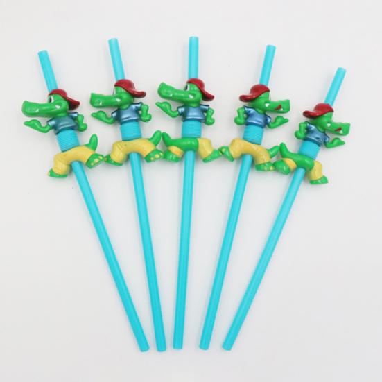 Пластиковая трубочка для питья Yousheng с мультяшными животными, кошкой, уткой, многоразовая соломинка для напитков с кистью