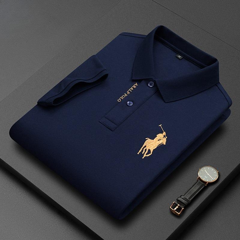 Trend Hub New High-end Men's Short Sleeved T-shirt Embroidered Lapel Polo Shirt Plus Size Paul Thin Top for Men