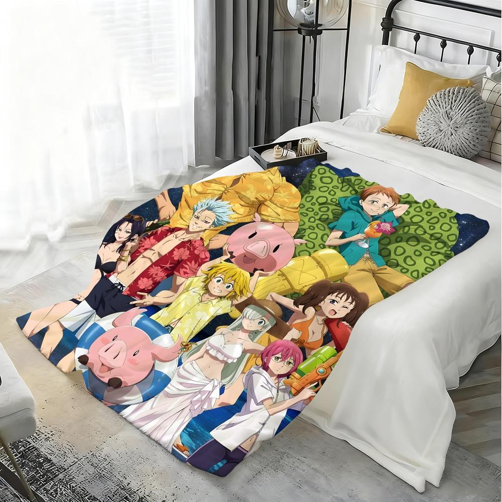 Anime T-The Seven Deadly Sins Throw Lightweight 240g Flannel Blanket Soft Skin-friendly for Summer Cooling