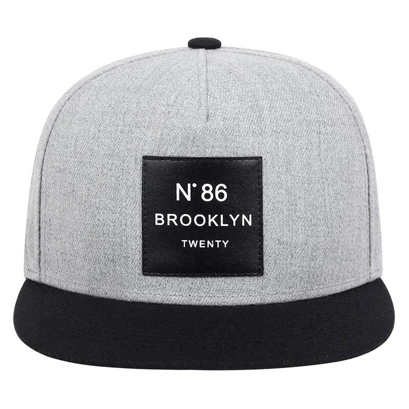Женская бейсбольная хлопковая регулируемая шляпа Snapback с кожаной этикеткой N86, кепки в стиле хип-хоп, шляпа от солнца, унисекс, шляпы дальнобойщика