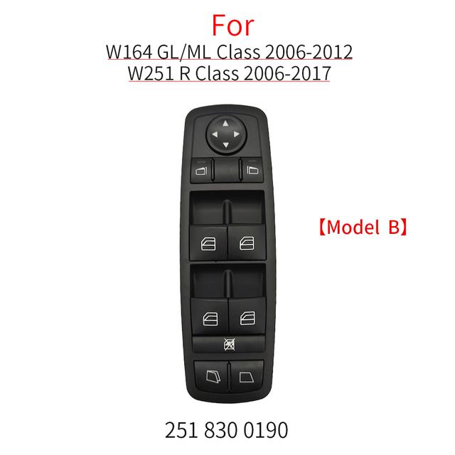 For Benz W164 W251 Car Electric Power Master Window Switch Replacement For Mercedes ML GL R Class R300 GL350 ML400 GL450 GL550