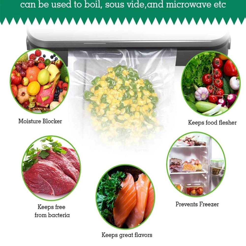 Одноразовые пакеты для вакуумной упаковки продуктов питания Масштабируемый тисненый герметичный пакет Вакуумный упаковщик для хранения продуктов питания