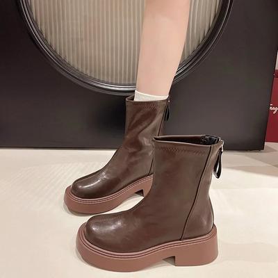 Мода 2024 Мода Женская обувь До середины икры Женские сапоги Модные современные сапоги Женские Горячая распродажа Круглый носок Однотонная обувь для женщин