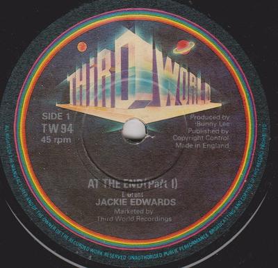 Пластинка 7 дюймов JACKIE EDWARDS - At The End TW94 Third World UK Reggae, Ska & Dub Б/у