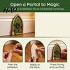 Christmas Gift for Kids Fairy Door Wall Decoration, Solid Wood with Adhesive Backing Design, Wooden Elf Decor Miniature Tiny Tree Trunks And