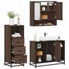 VidaXL 3-piece Bathroom Furniture Set Brown Oak, Bathroom Cabinet, Toilet Storage Cabinet, 3301064