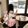 Милый рюкзак-кролик с бантом, плюшевый, реалистичная кукла-кролик с длинной шерстью, мультяшная сумка-плюшевая игрушка